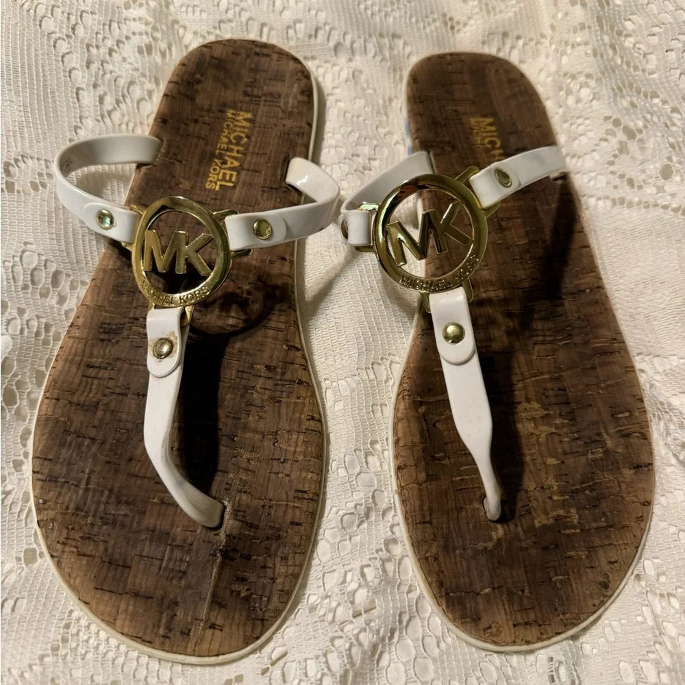 Michael Kors Women’s Sandals white and bamboo women’s 8 - Picture 3 of 3